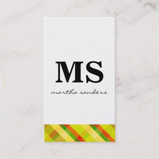 Carte De Visite Accent Jacquard Monogramme de série (Devant)