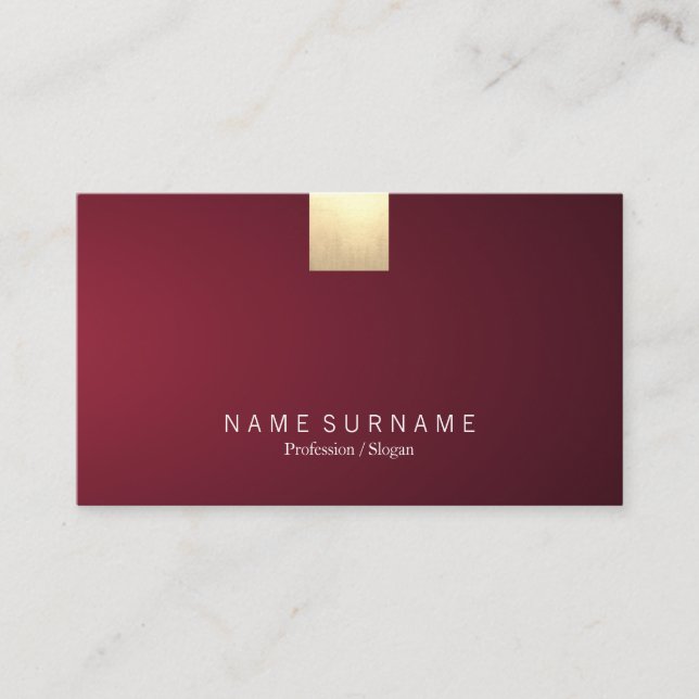 Carte De Visite Accent violet d'or de gradient de vin moderne (Devant)