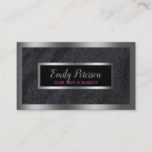 Carte De Visite Accents en argent de Parties scintillant Black Fau
