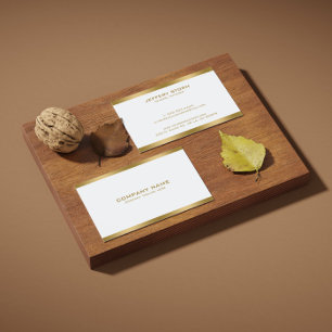 Carte De Visite Accents minimalistes simples en or blanc