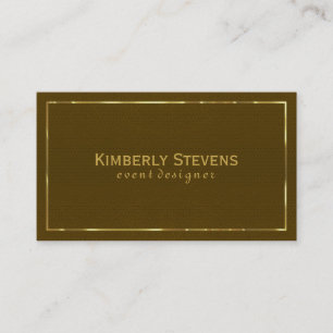 Carte De Visite Accents or en cuir Faux Vintage look Brown
