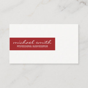 Carte De Visite Accentuation minimaliste/barre (rouge)