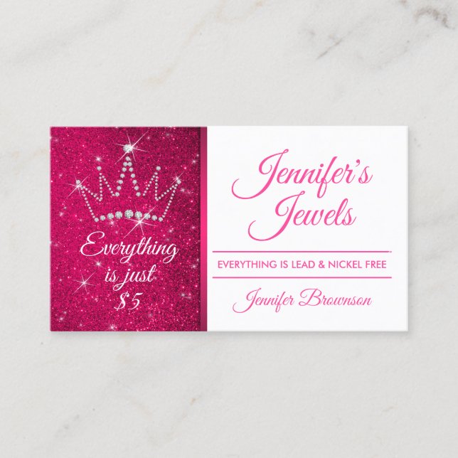 Carte De Visite Accessoires de bijoux de la Couronne Fille à bille (Devant)