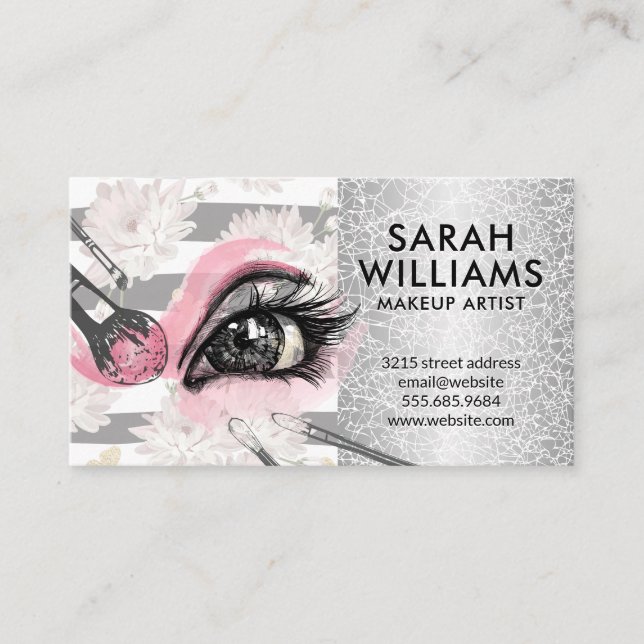 Carte De Visite Accessoires de kit de maquillage | Closeup oculair (Devant)