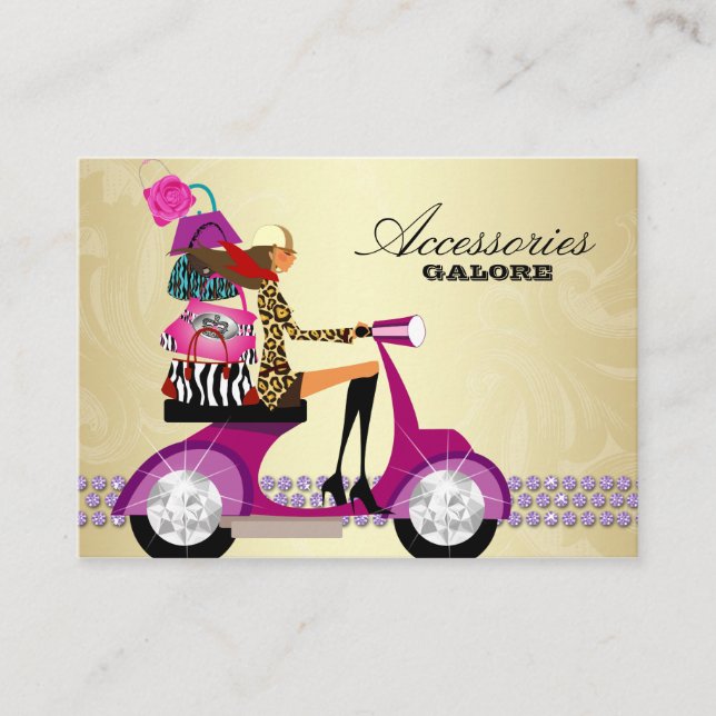Carte De Visite Accessoires de mode Purses Bijoux Purple Or (Devant)