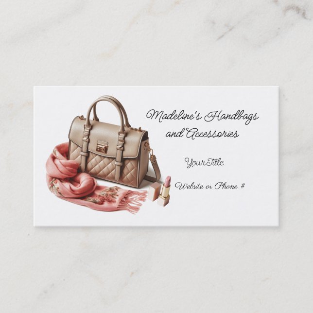 Carte De Visite Accessoires de sac à main du concepteur courbé Car (Devant)