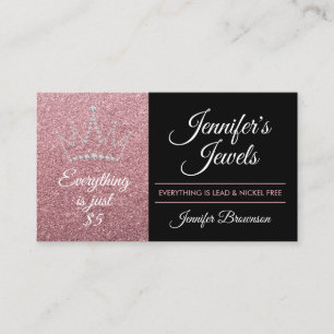 Carte De Visite Accessoires pour bijoux en or Rose Sparkle