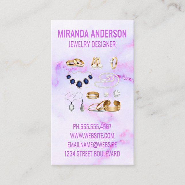 Carte De Visite Accessoires pour bijoux | Marbre pourpre (Devant)