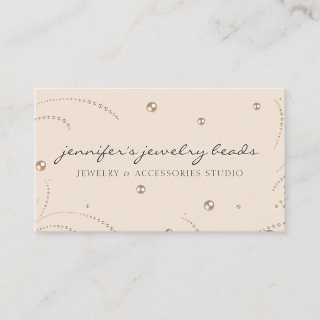 Carte De Visite Accessoires rose pâle Pearl Élégant bijoux (Devant)