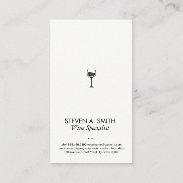 Carte De Visite Accessoires Vin Ardoise | Sommelier (Devant)
