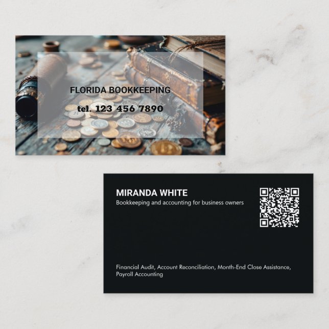 Carte De Visite Accountant Bookkeeper QR Code (Devant / Derrière)