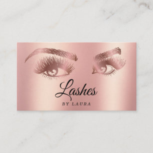 Carte De Visite Accroche de maquillage Rose Gold Mascara Brows