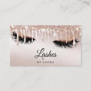 Carte De Visite Accroche de maquillage Rose Gold Mascara Brows