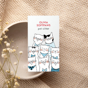 Carte De Visite Accueil Animaux de compagnie assis mignonne Happy