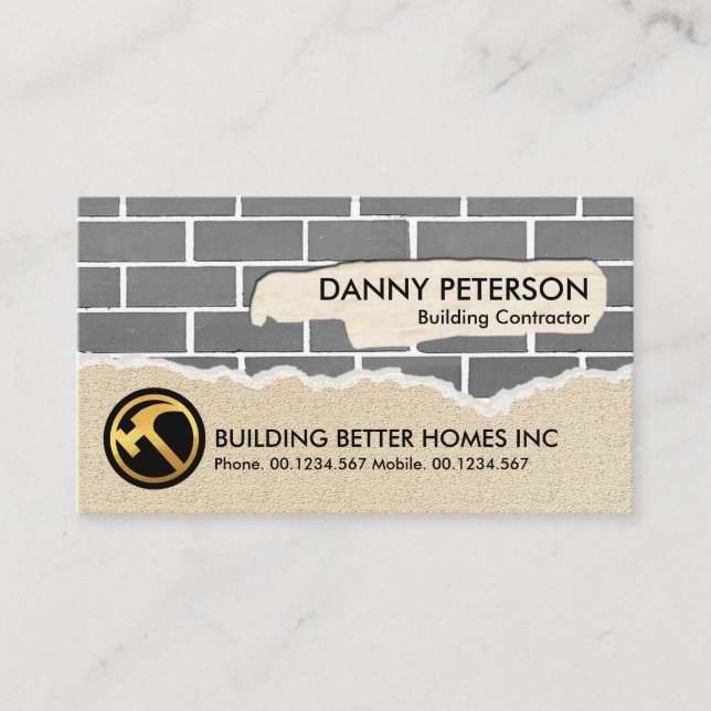 Carte De Visite Accueil Brickwork Mur Plastering Rénovation (Devant)