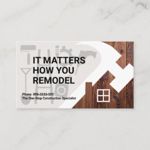 Carte De Visite Accueil Marteau Silhouette Outils de construction