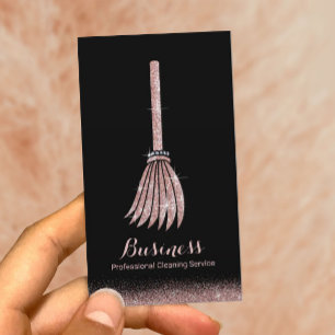 Carte De Visite Accueil Nettoyage Rose Gold Parties scintillant Ma