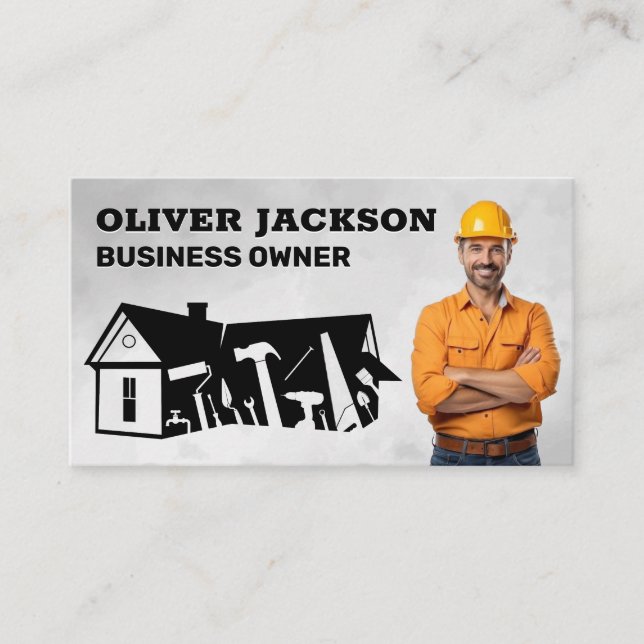 Carte De Visite Accueil Rénovations Outils à main | Ouvrier du bât (Devant)