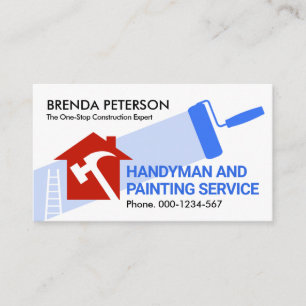 Carte De Visite Accueil Réparations Peinture Handyman Travailleur