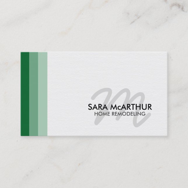 Carte De Visite Accueil Retrait de la rénovation Monogramme (Devant)