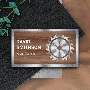 Carte De Visite Acier imitation bois de grain Scie circulaire Bric