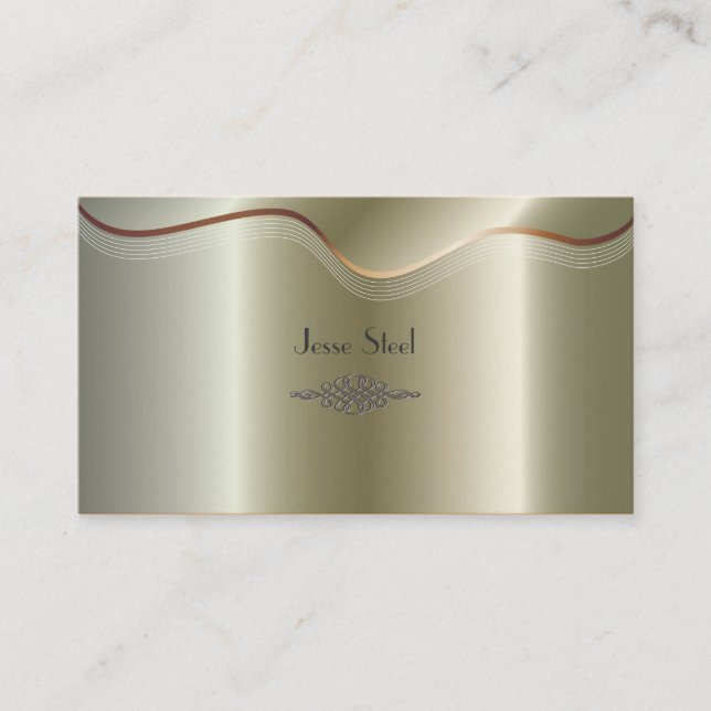 Carte De Visite Acier inox argent Faux (Devant)