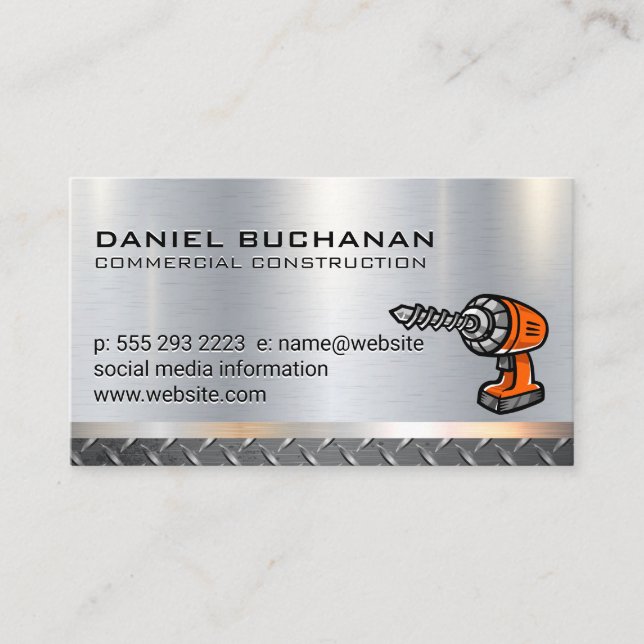 Carte De Visite Acier | Metallique | Logo d'exploration (Devant)