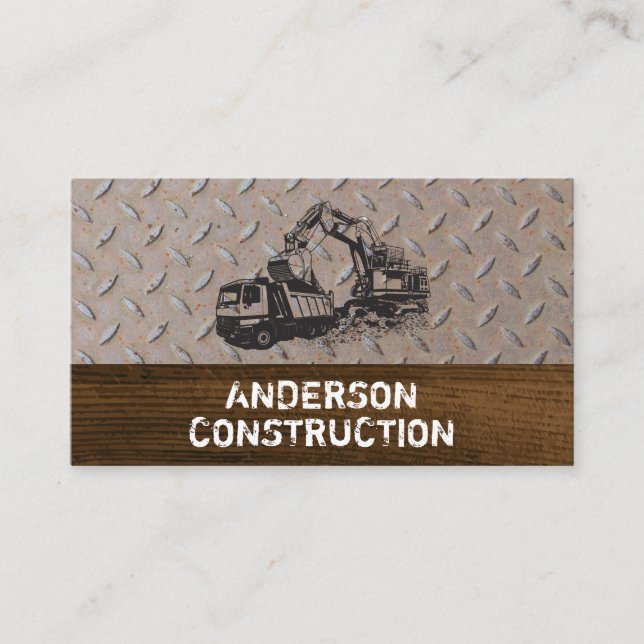 Carte De Visite Acier pour camion de vidange et excavateur (Devant)