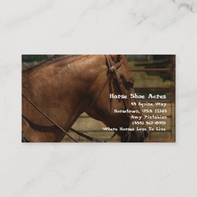 Carte De Visite Acres de chaussure de cheval occidentales (Devant)