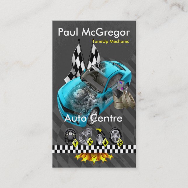 Carte De Visite Acte Centre/TuneUp Mechanic Business Card (Devant)
