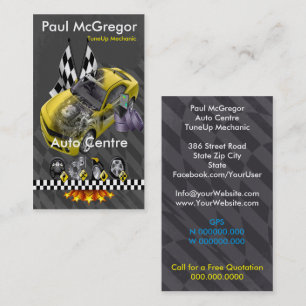 Carte De Visite Acte Centre/TuneUp Mechanic Business Card