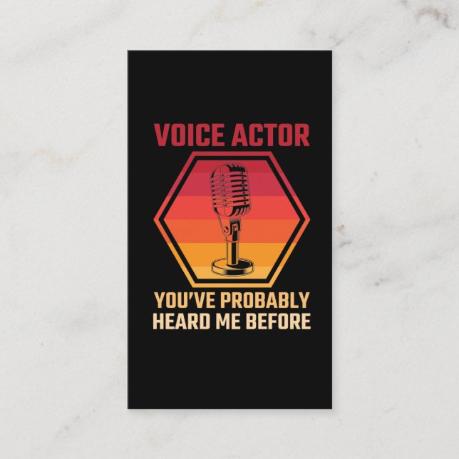 Carte De Visite Acteur vocal Entendu un micro-conférencier de la r (Devant)