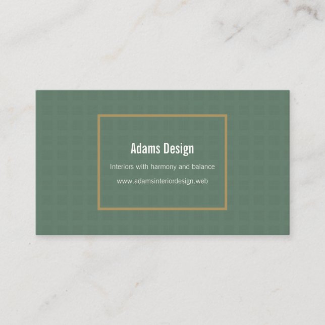 Carte De Visite Adaptable et professionnelle Vert et Or (Devant)
