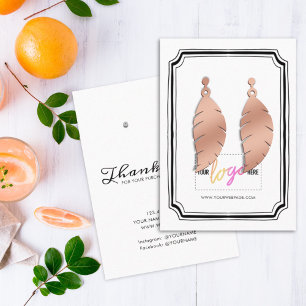 Carte De Visite Add Logo Hand Drawn Frame Earrings Display Card 01