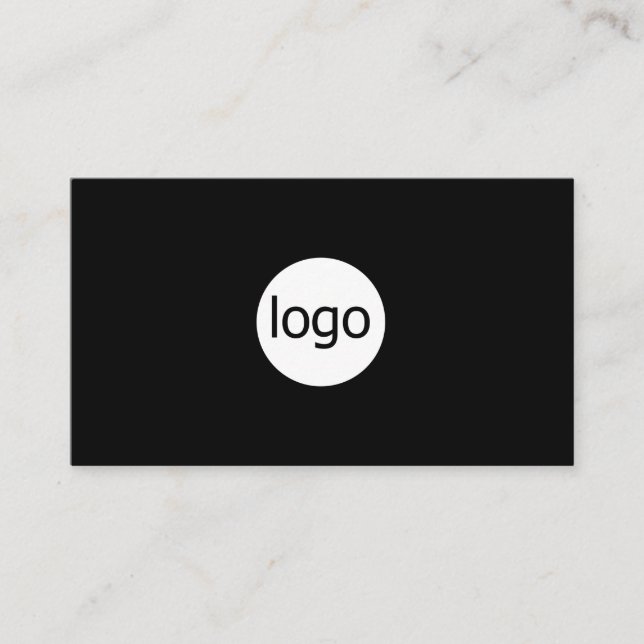 Carte De Visite Add your custom logo circle professional black (Devant)