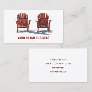 Carte De Visite Adirondack Brown Chaises De Plage Blanches