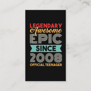 Carte De Visite Adolescent officiel 13e anniversaire Treize ans