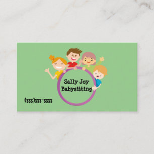 Carte De Visite Adorable Conception de Babysitting par des enfants