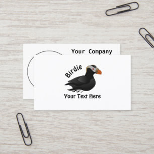 Carte De Visite Adorable Crested Puffin Cartoon Natation