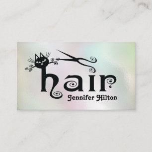 Carte De Visite Adorable mignon amusant logo de cheveux de chat no