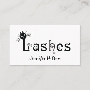 Carte De Visite Adorable mignon chat noir logos amusant