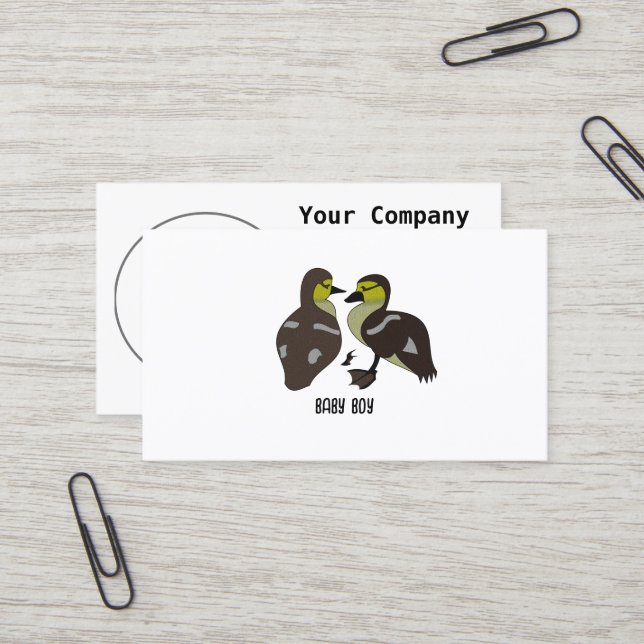 Carte De Visite adorable Twin Baby Duckling Huddling Cartoon (Devant/Arrière en situation)