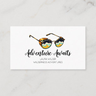 Carte De Visite Adventure Await Rustic Wilderness Guide Randonnée