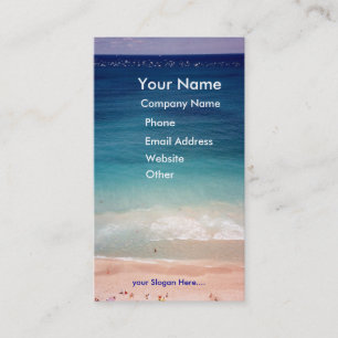 Carte de visite aérien de plage de bleu bleu vert