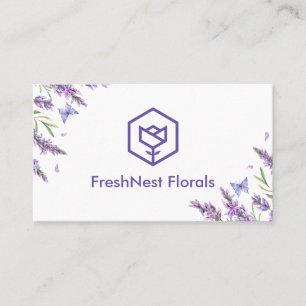 Carte De Visite Aesthétique Élégante Lavande Florale Aquarelle dou