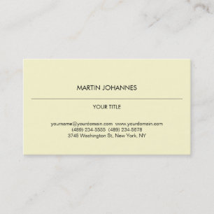 Carte De Visite Aesthétique Plain Professional Couleur Crème Minim