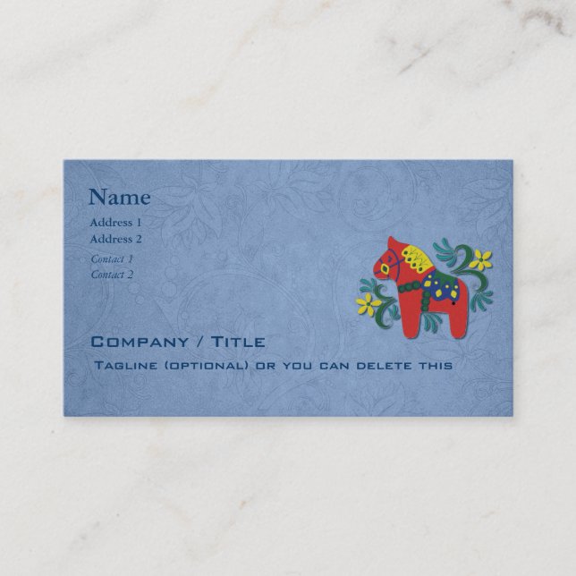 Carte De Visite Affaires de cheval de Dala de Scandinave (Devant)