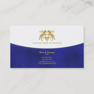 Carte De Visite Affaires de cheval lançant l'or bleu