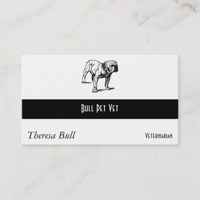 Carte De Visite Affaires de chien de bouledogue (Devant)