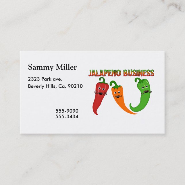 Carte De Visite Affaires de Jalapeno (Devant)